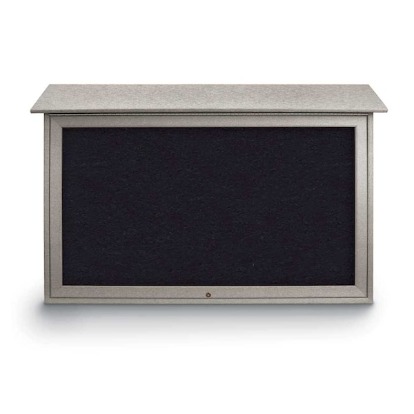 Indoor Enclosed Combo Board, 42"x32", Satin Frame/Blue & Cloud
